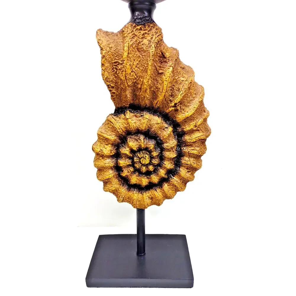 Vintage Nautical Sculpted Conch Shell Pillar Candle Holder 18